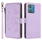 For Motorola Edge 40 Neo 5G Butterfly Love Flower Multi-card Zipper Wallet Leather Phone Case(Light Purple) - 2