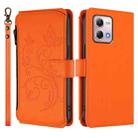 For Motorola Moto G Stylus 2023 4G Butterfly Love Flower Multi-card Zipper Wallet Leather Phone Case(Orange) - 2