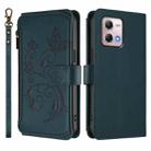 For Motorola Moto G Stylus 2023 4G Butterfly Love Flower Multi-card Zipper Wallet Leather Phone Case(Dark Green) - 2