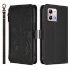 For Motorola Moto G Stylus 2023 4G Butterfly Love Flower Multi-card Zipper Wallet Leather Phone Case(Black) - 2
