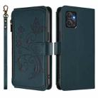 For Motorola Moto G Power 2023 5G Butterfly Love Flower Multi-card Zipper Wallet Leather Phone Case(Dark Green) - 2