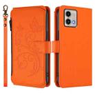 For Motorola Moto G Stylus 5G 2023 Butterfly Love Flower Multi-card Zipper Wallet Leather Phone Case(Orange) - 2