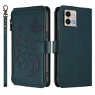 For Motorola Moto G Stylus 5G 2023 Butterfly Love Flower Multi-card Zipper Wallet Leather Phone Case(Dark Green) - 2
