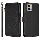 For Motorola Moto G Stylus 5G 2023 Butterfly Love Flower Multi-card Zipper Wallet Leather Phone Case(Black) - 2