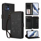 For Motorola Edge+ 2023 / Edge 40 Pro 5G Butterfly Love Flower Multi-card Zipper Wallet Leather Phone Case(Black) - 1