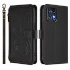 For Motorola Edge+ 2023 / Edge 40 Pro 5G Butterfly Love Flower Multi-card Zipper Wallet Leather Phone Case(Black) - 2