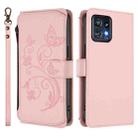 For Motorola Edge+ 2023 / Edge 40 Pro 5G Butterfly Love Flower Multi-card Zipper Wallet Leather Phone Case(Pink) - 2
