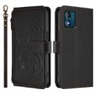 For Motorola Moto E13 2023 4G Butterfly Love Flower Multi-card Zipper Wallet Leather Phone Case(Black) - 2