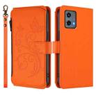 For Motorola Moto G 5G 2023 Global Butterfly Love Flower Multi-card Zipper Wallet Leather Phone Case(Orange) - 2