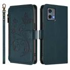 For Motorola Moto G 5G 2023 Global Butterfly Love Flower Multi-card Zipper Wallet Leather Phone Case(Dark Green) - 2