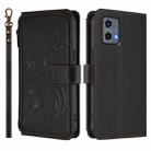 For Motorola Moto G 5G 2023 Global Butterfly Love Flower Multi-card Zipper Wallet Leather Phone Case(Black) - 2