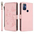 For Motorola Moto G Play 2023 Butterfly Love Flower Multi-card Zipper Wallet Leather Phone Case(Pink) - 2