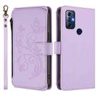 For Motorola Moto G Play 2023 Butterfly Love Flower Multi-card Zipper Wallet Leather Phone Case(Light Purple) - 2