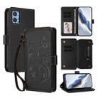 For Motorola Moto E22 4G / E22i 4G Butterfly Love Flower Multi-card Zipper Wallet Leather Phone Case(Black) - 1