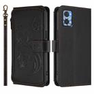 For Motorola Moto E22 4G / E22i 4G Butterfly Love Flower Multi-card Zipper Wallet Leather Phone Case(Black) - 2
