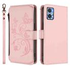 For Motorola Moto E22 4G / E22i 4G Butterfly Love Flower Multi-card Zipper Wallet Leather Phone Case(Pink) - 2