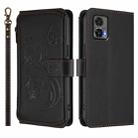 For Motorola Edge 30 Neo Butterfly Love Flower Multi-card Zipper Wallet Leather Phone Case(Black) - 2