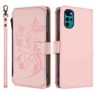 For Motorola Moto G22 4G / E32s Butterfly Love Flower Multi-card Zipper Wallet Leather Phone Case(Pink) - 2