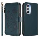 For Motorola Edge X30 5G / S30 Pro Butterfly Love Flower Multi-card Zipper Wallet Leather Phone Case(Dark Green) - 2