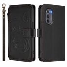 For Motorola Edge 2022 / 5G UW 2022 Butterfly Love Flower Multi-card Zipper Wallet Leather Phone Case(Black) - 2