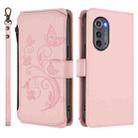 For Motorola Edge 2022 / 5G UW 2022 Butterfly Love Flower Multi-card Zipper Wallet Leather Phone Case(Pink) - 2
