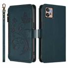 For Motorola Moto G32 Butterfly Love Flower Multi-card Zipper Wallet Leather Phone Case(Dark Green) - 2