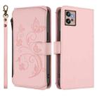 For Motorola Moto G32 Butterfly Love Flower Multi-card Zipper Wallet Leather Phone Case(Pink) - 2
