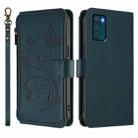 For Motorola Moto G42 4G Butterfly Love Flower Multi-card Zipper Wallet Leather Phone Case(Dark Green) - 2