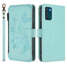 For Motorola Moto G42 4G Butterfly Love Flower Multi-card Zipper Wallet Leather Phone Case(Mint Green) - 2