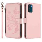 For Motorola Moto G42 4G Butterfly Love Flower Multi-card Zipper Wallet Leather Phone Case(Pink) - 2
