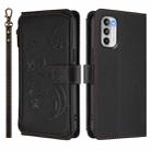 For Motorola Moto G 5G 2022 Butterfly Love Flower Multi-card Zipper Wallet Leather Phone Case(Black) - 2