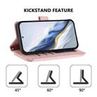 For Motorola Moto G 5G 2022 Butterfly Love Flower Multi-card Zipper Wallet Leather Phone Case(Pink) - 3