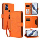 For Motorola Moto G Play 2022 Butterfly Love Flower Multi-card Zipper Wallet Leather Phone Case(Orange) - 1