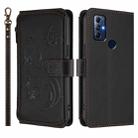 For Motorola Moto G Play 2022 Butterfly Love Flower Multi-card Zipper Wallet Leather Phone Case(Black) - 2
