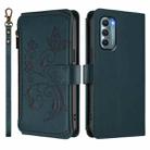 For Motorola Moto G Stylus 2022 5G Butterfly Love Flower Multi-card Zipper Wallet Leather Phone Case(Dark Green) - 2