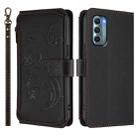 For Motorola Moto G Stylus 2022 5G Butterfly Love Flower Multi-card Zipper Wallet Leather Phone Case(Black) - 2