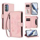 For Motorola Moto G Stylus 2022 5G Butterfly Love Flower Multi-card Zipper Wallet Leather Phone Case(Pink) - 1