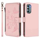 For Motorola Moto G Stylus 2022 5G Butterfly Love Flower Multi-card Zipper Wallet Leather Phone Case(Pink) - 2