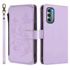 For Motorola Moto G Stylus 2022 5G Butterfly Love Flower Multi-card Zipper Wallet Leather Phone Case(Light Purple) - 2