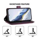 For Motorola Moto G200 5G Butterfly Love Flower Multi-card Zipper Wallet Leather Phone Case(Dark Purple) - 3