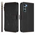 For Motorola Moto G200 5G Butterfly Love Flower Multi-card Zipper Wallet Leather Phone Case(Black) - 2