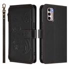For Motorola Moto G Stylus 2022 4G Butterfly Love Flower Multi-card Zipper Wallet Leather Phone Case(Black) - 2