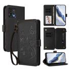 For Motorola Moto G72 Butterfly Love Flower Multi-card Zipper Wallet Leather Phone Case(Black) - 1