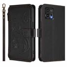 For Motorola Moto G72 Butterfly Love Flower Multi-card Zipper Wallet Leather Phone Case(Black) - 2