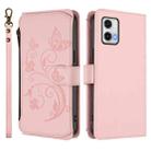 For Motorola Moto G73 5G Butterfly Love Flower Multi-card Zipper Wallet Leather Phone Case(Pink) - 2