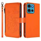 For Motorola Moto G75 5G Butterfly Love Flower Multi-card Zipper Wallet Leather Phone Case(Orange) - 2