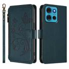 For Motorola Moto G75 5G Butterfly Love Flower Multi-card Zipper Wallet Leather Phone Case(Dark Green) - 2