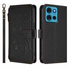 For Motorola Moto G75 5G Butterfly Love Flower Multi-card Zipper Wallet Leather Phone Case(Black) - 2