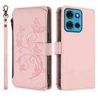 For Motorola Moto G75 5G Butterfly Love Flower Multi-card Zipper Wallet Leather Phone Case(Pink) - 2