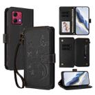 For Motorola Moto G84 5G Butterfly Love Flower Multi-card Zipper Wallet Leather Phone Case(Black) - 1